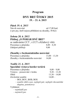 Program DNY BRT ŠTOKY 2015