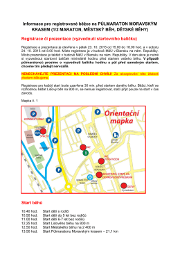 informace pro běžce PMK2015 Parma