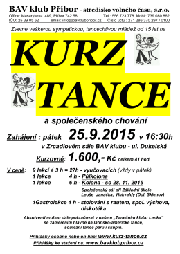 PLAKÁT - kurz tance 2015