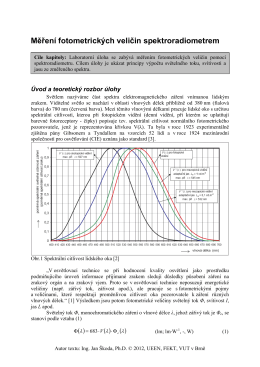 Měření fotometrických veličin spektroradiometrem