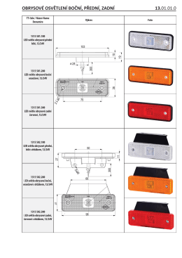 Nová řada osvětlení LED /obrys.,vnitřní, SPZ/ odrazky