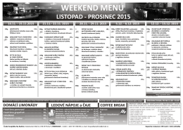 weekend menu listopad- prosinec 2015