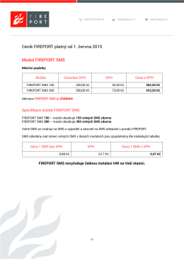 Ceník FIREPORT platný od 1. června 2015 Modul FIREPORT SMS