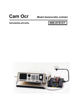 CamOcr - modul kamerového snímání