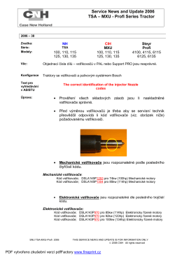 TSA-MXU-Profi.2006-38 - Injector Nozzle Numbers CZ