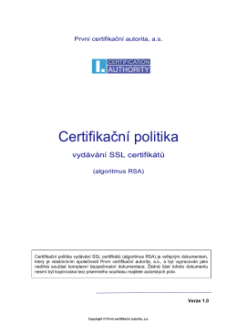 SSL - První certifikační autorita, a.s.