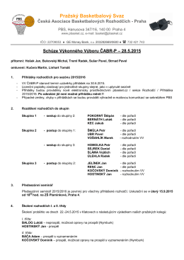 Zápis ze schůze VV ČABR-P 28.5.2015