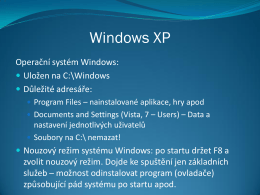 Windows XP - příslušenství