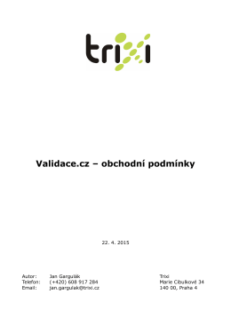 Validace.cz – obchodní podmínky