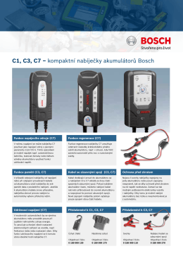 C1, C3, C7 – kompaktní nabíječky akumulátorů Bosch