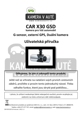 CAR X30 GSD - Kamera v aute.cz