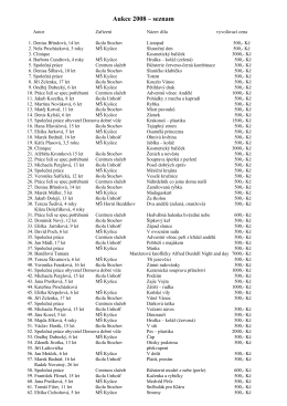 Aukce 2008 – seznam