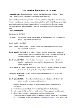 Plán společné dovolené 25.7 – 1.8.2015