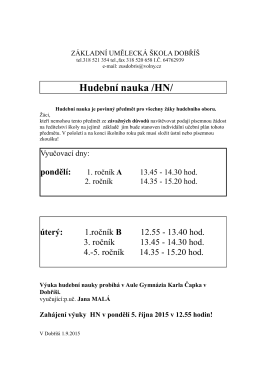 Rozvrh HN ve formátu PDF - Základní umělecká škola Dobříš