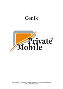 Kompletní ceník Private Mobile 2015