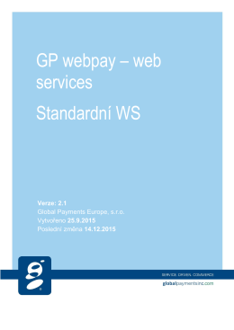 GP webpay – web services