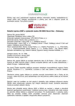 detailní zpráva o výstavbě D8, stavbě 0803 Nová Ves – Doksany