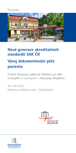 Nová generace akreditačních standardů SAK ČR Vývoj