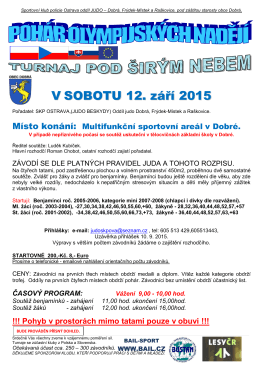 V SOBOTU 12. září 2015