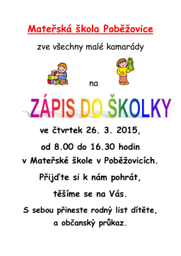 Zápis Plakát - mspobezovice.cz