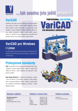VariCAD VariCAD pro Windows i Linux Průmyslové standardy
