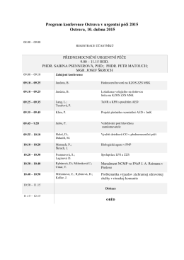 Program konference Ostrava v urgentní péči 2015