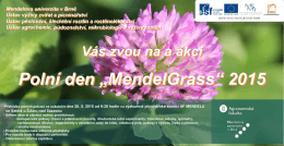 Vás zvou na a akci Polní den „MendelGrass“ 2015
