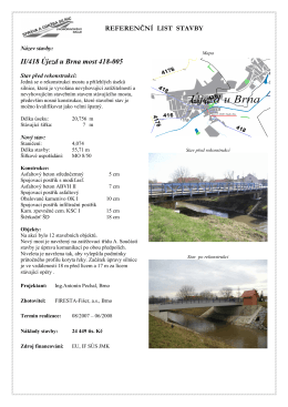 Referenční list stavby - II/418 Újezd u Brna most 418-005