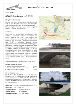 Referenční list stavby - III/4135 Rybníky most ev. č. 4135-3