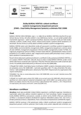 BVQI Services For Safety_CZ - Bureau Veritas Czech Republic