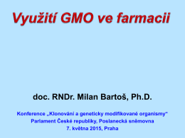Využití GMO ve farmacii
