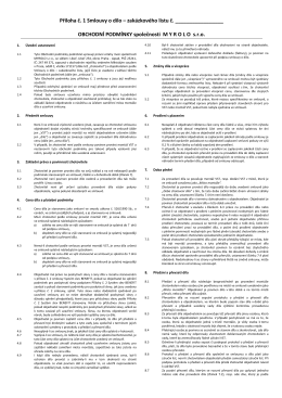 Obchodní podmínky MYROLO s.r.o. pro občany [ke stažení PDF]