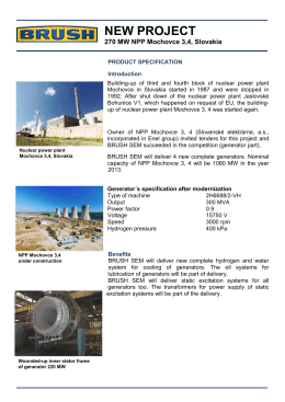 270 MW NPP Mochovce 3,4, Slovakia