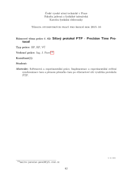 Rámcové téma práce č. 62: Síťový protokol PTP