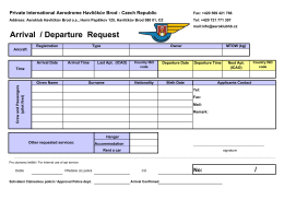 Arrival/Departure request