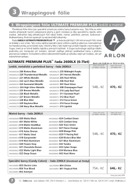 2015 Katalog ARLON Wrap / převlekové fólie