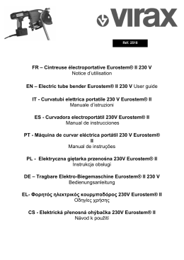 FR – Cintreuse électroportative Eurostem® II 230 V Notice d
