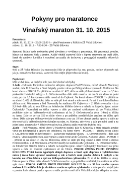 Pokyny pro maratonce Vinařský maraton 31. 10. 2015