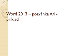 Word 2013 – pozvánka A4