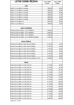 letní ceník skladového řeziva 2015