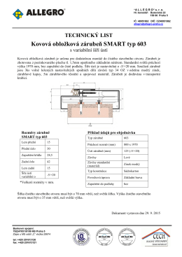 Kovová obložková zárubeň SMART typ 603