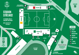 Plánek stadionu a přístupových cest (ve formátu PDF)