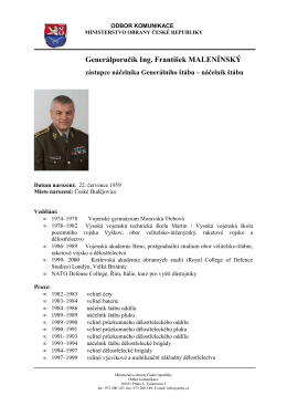 Generálporučík Ing. František MALENÍNSKÝ