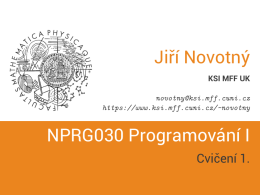 NPRG030 Programování I - Cvičení 1.