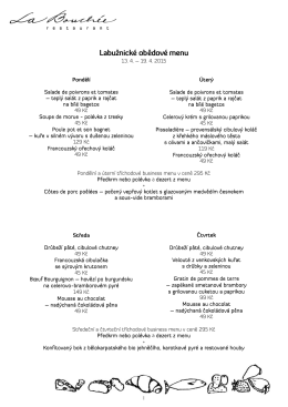 Labužnické obědové menu