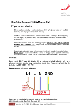 ComfoAir Compact 155 (WM resp. CM) Připravenost elektro