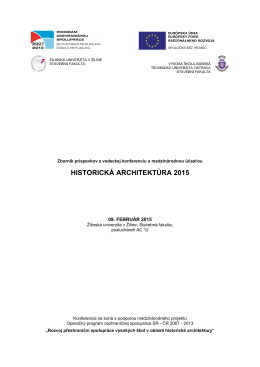 HISTORICKÁ ARCHITEKTÚRA 2015 - rozvoj