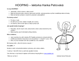HOOPING – lektorka Hanka Petrovská