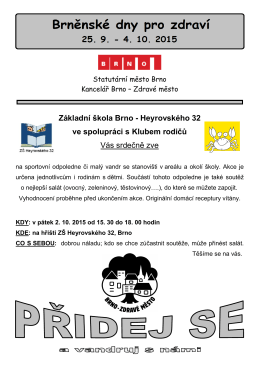 Základní škola Brno - Heyrovského 32 ve spolupráci s Klubem