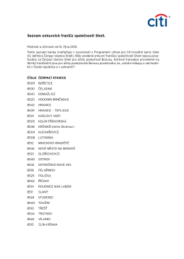 Seznam smluvních franšíz společnosti Shell platný od 15